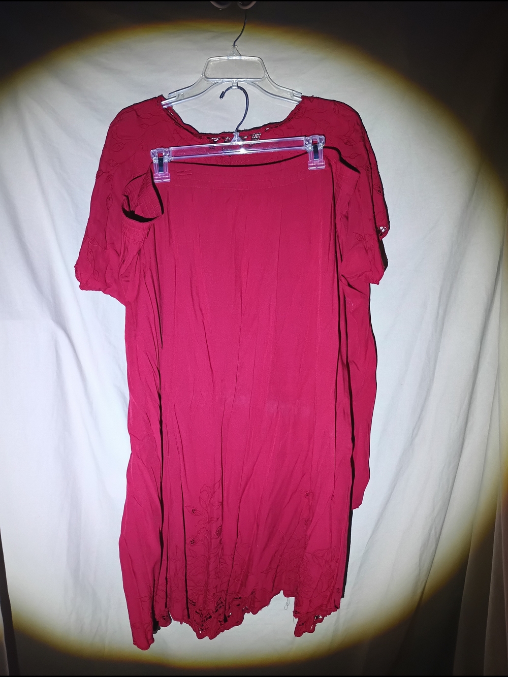 Vintage Jane Ashley 2 Piece Red Rayon Skirt Set Top Plus Size 1X